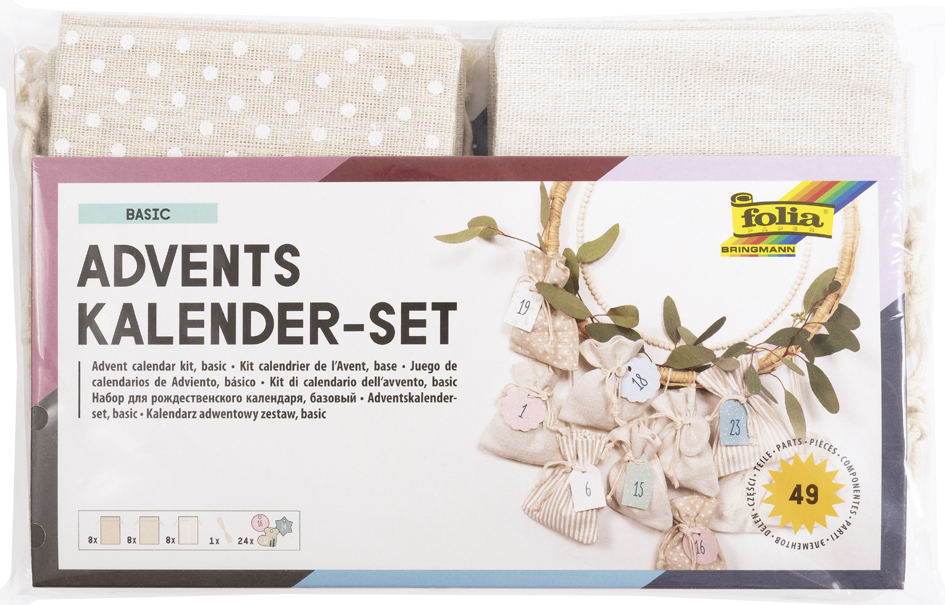 Calendriers de l'Avent, toile de jute