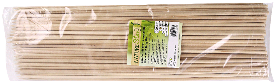 NATURE Star Pique à brochette, en bois, longueur: 150 mm