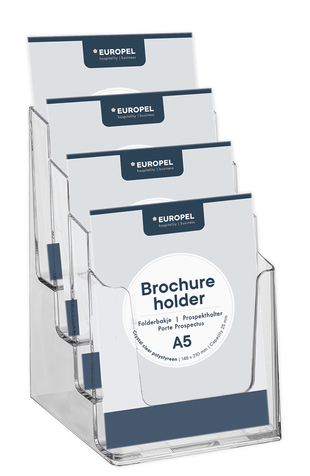 EUROPEL Porte-brochures, A5 portrait, transparent