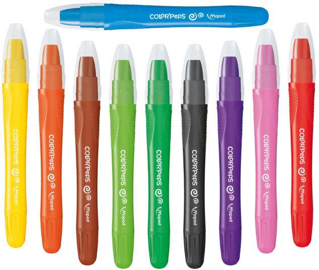 Maped Craie gel COLOR'PEPS GEL, étui plastique de 10