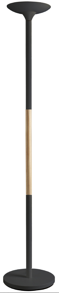 UNiLUX Lampadaire à LED PRYSKA, dimmable, hêtre/noir
