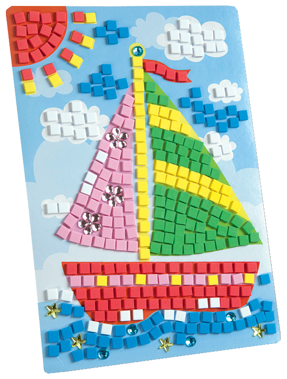 Mosaique de caoutchouc de mousse "bateau", en application