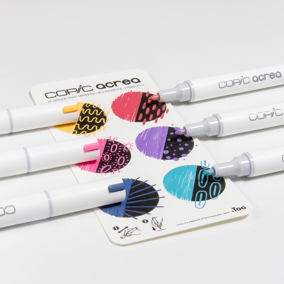 COPIC Marqueur acrea 'Deep', set de 6 set de 6 'Deep' 0,8 mm assorti blanc