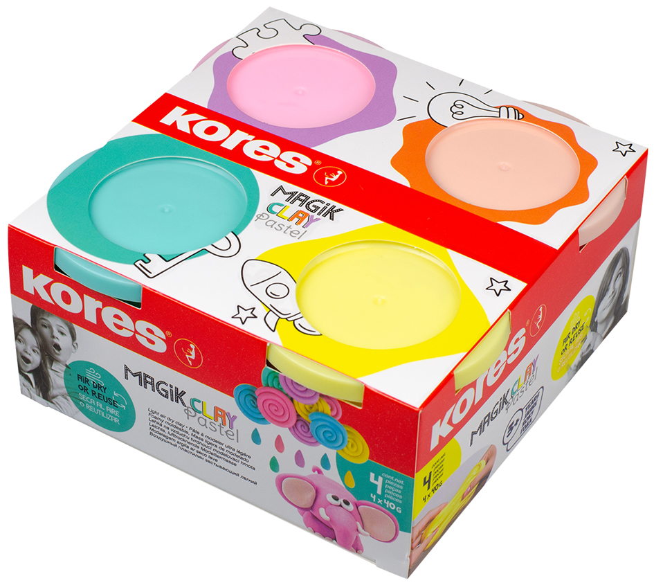 Kores Pâte à modeler 'Magic Clay Pastel', assorti