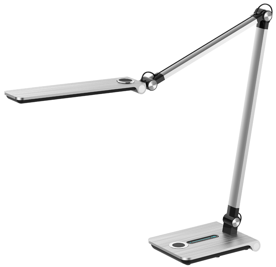 Hansa Lampe de bureau à LED 'Wave', socle, argent brossé
