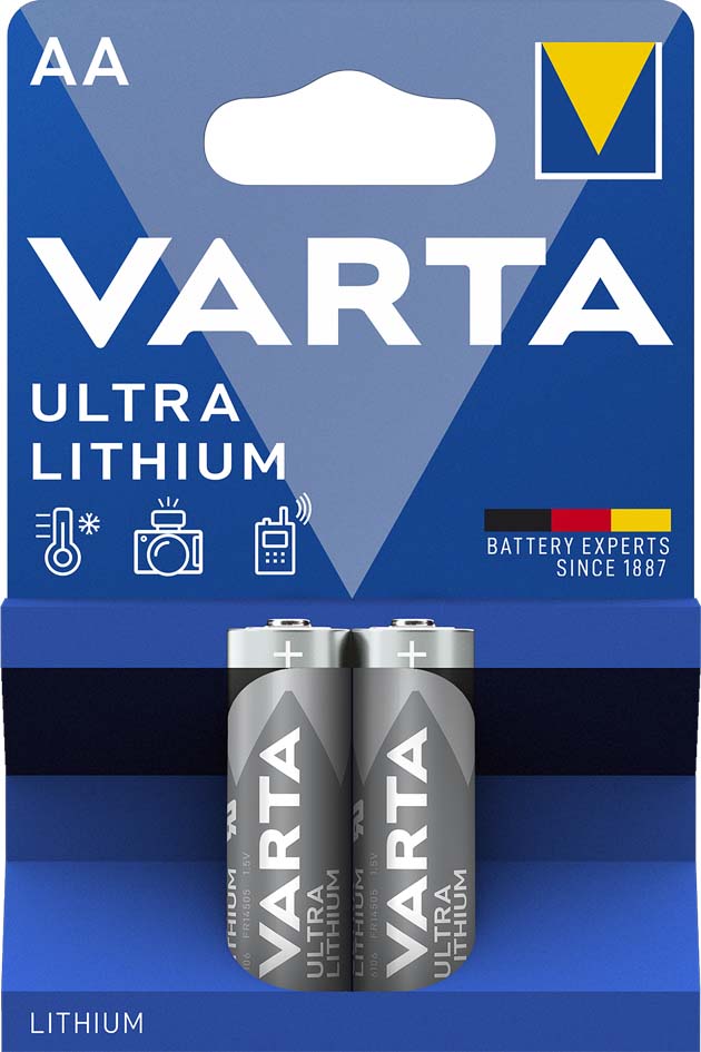VARTA Pile au lithium 'ULTRA Lithium', Mignon (AA), 2 piles