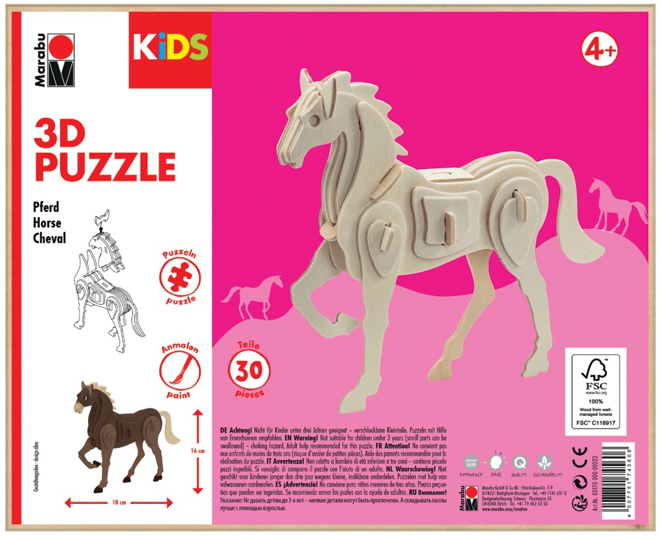 Puzzle 3D "Cheval", emballage