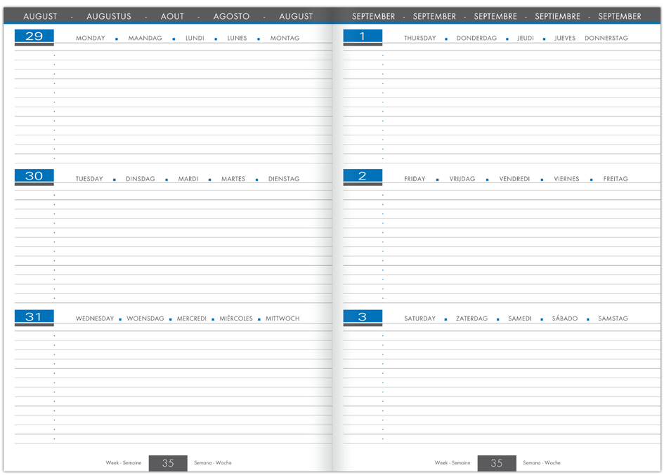 Agenda scolaire "WHEN 21", A4 - grille