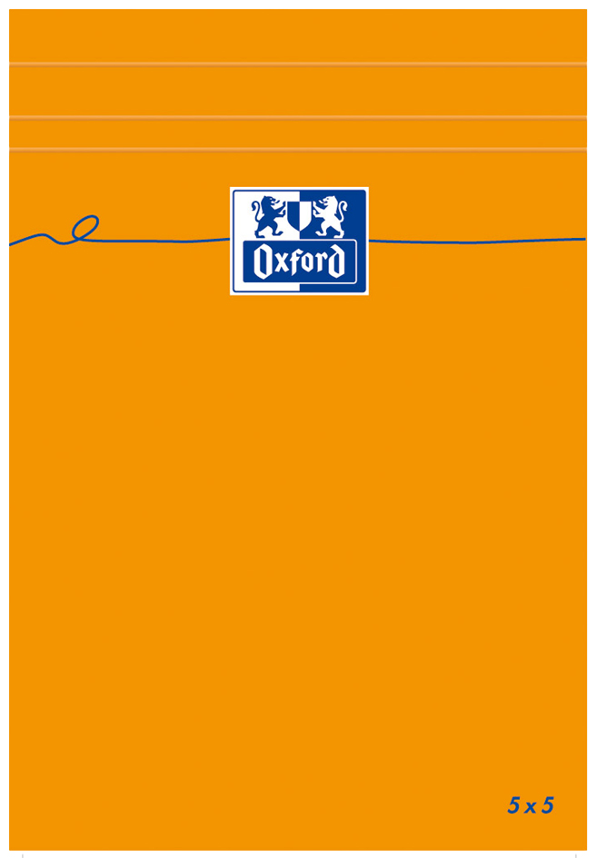 Oxford Bloc-notes, 110x170mm, quadrillé, 80 feuilles, orange