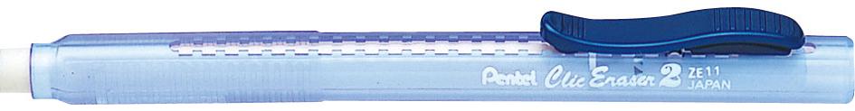 Pentel Stylo-gomme ClicEraser2 ZE11T, bleu-transparent