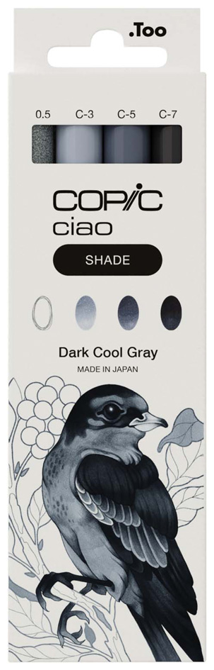 COPIC Marqueur ciao, kit 3+1 SHADE 'Dark Cool Gray'