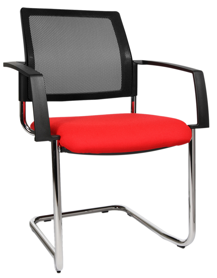 1opstar Chaise de bureau 'filet BtoB 20', rouge
