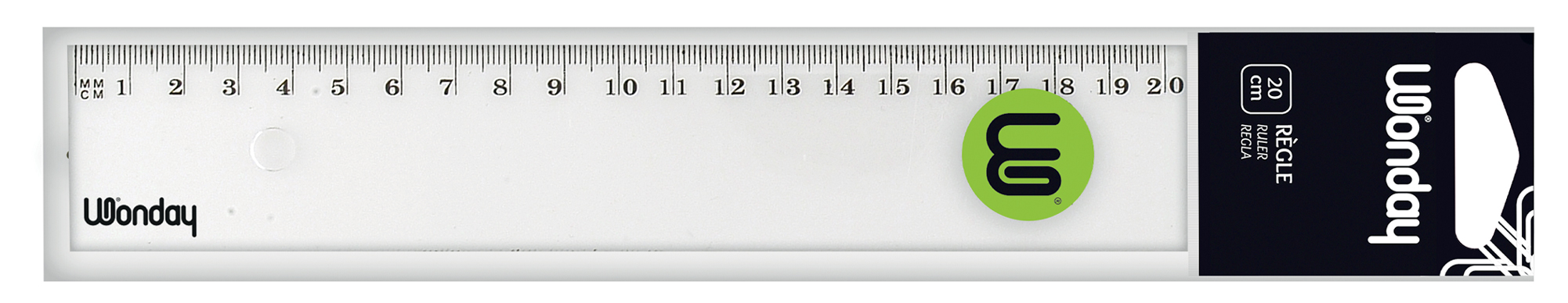 Règle plate, dans l'emballage