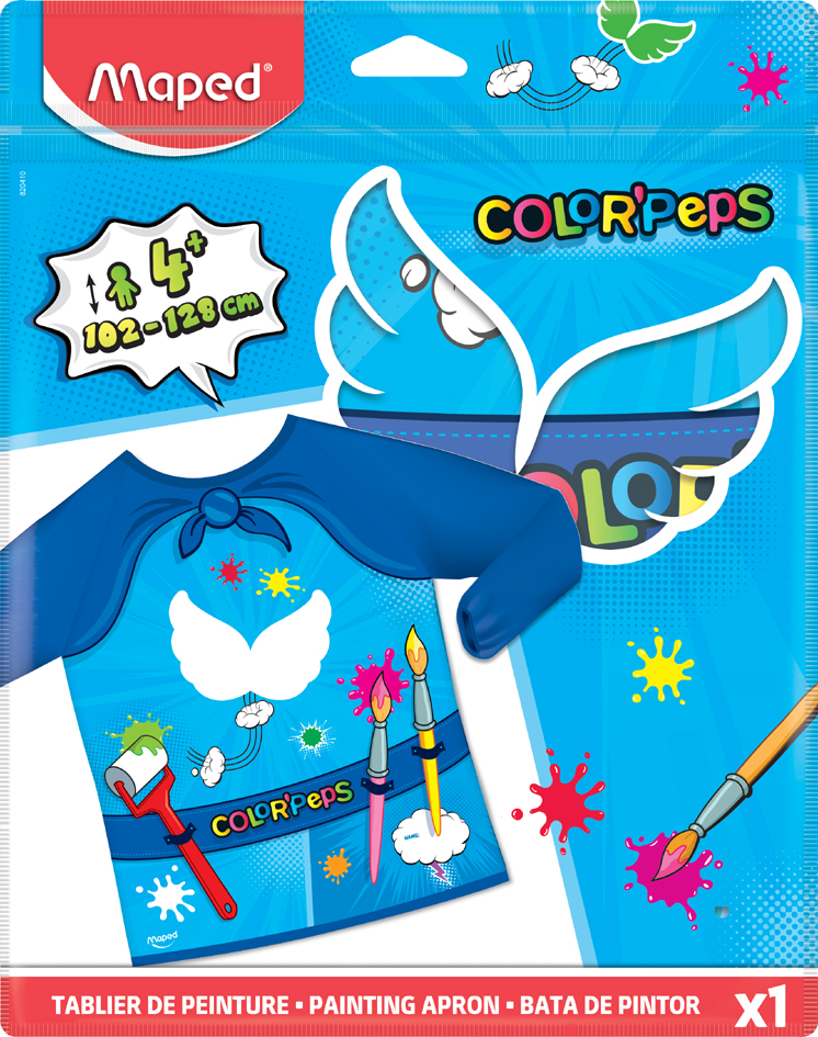 Tablier de peinture enfants COLOR'PEPS, dans l'emballage