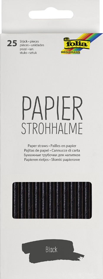 folia Paille en papier 'BLACK', longueur : 200 mm