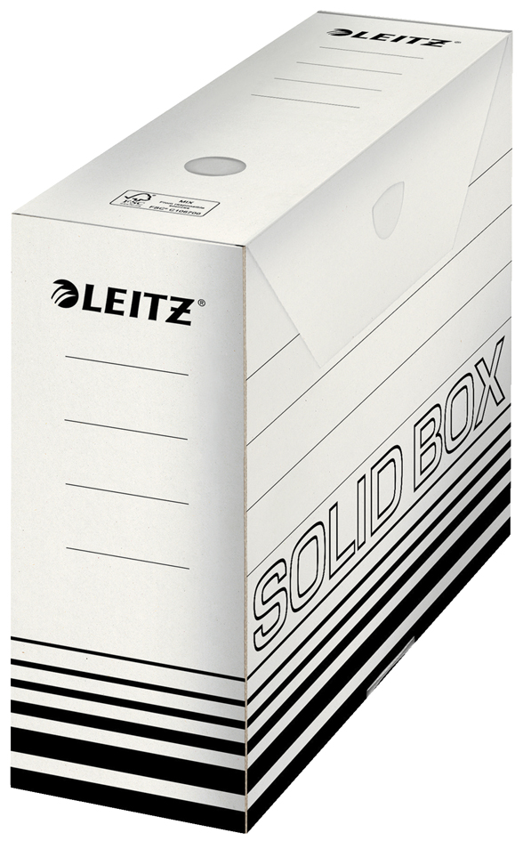 LEITZ Boîte à archives Solid, (L)100 mm, blanc/noir