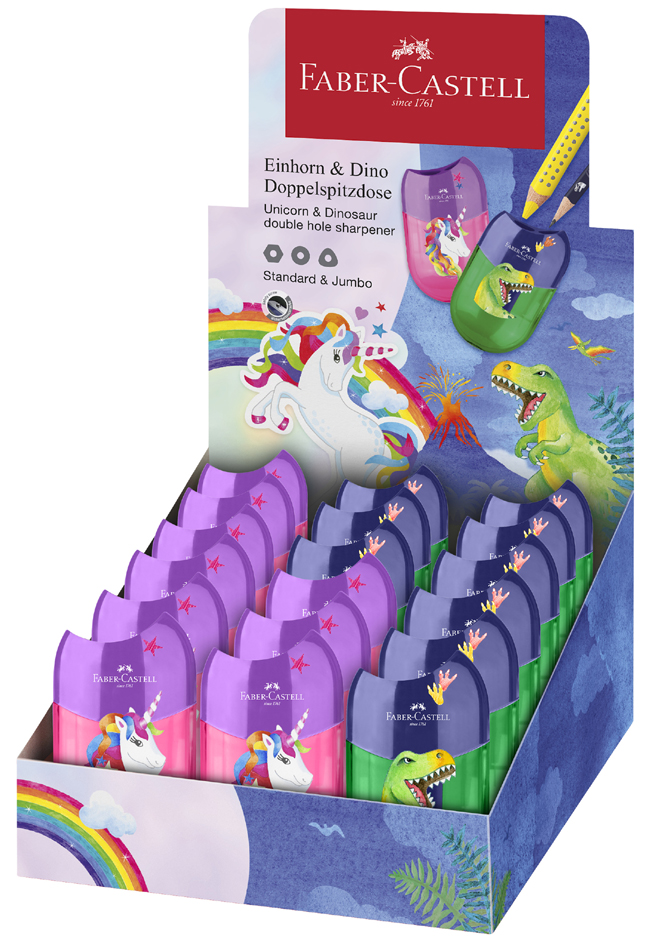 FABER-CASTELL Taille-crayon 'Dino/Licorne', en présentoir