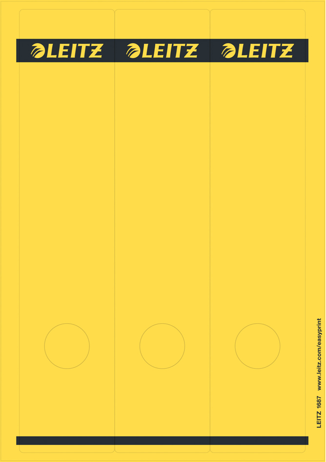 LEITZ Etiquette pour dos de classeur, 61 x 285 mm, jaune