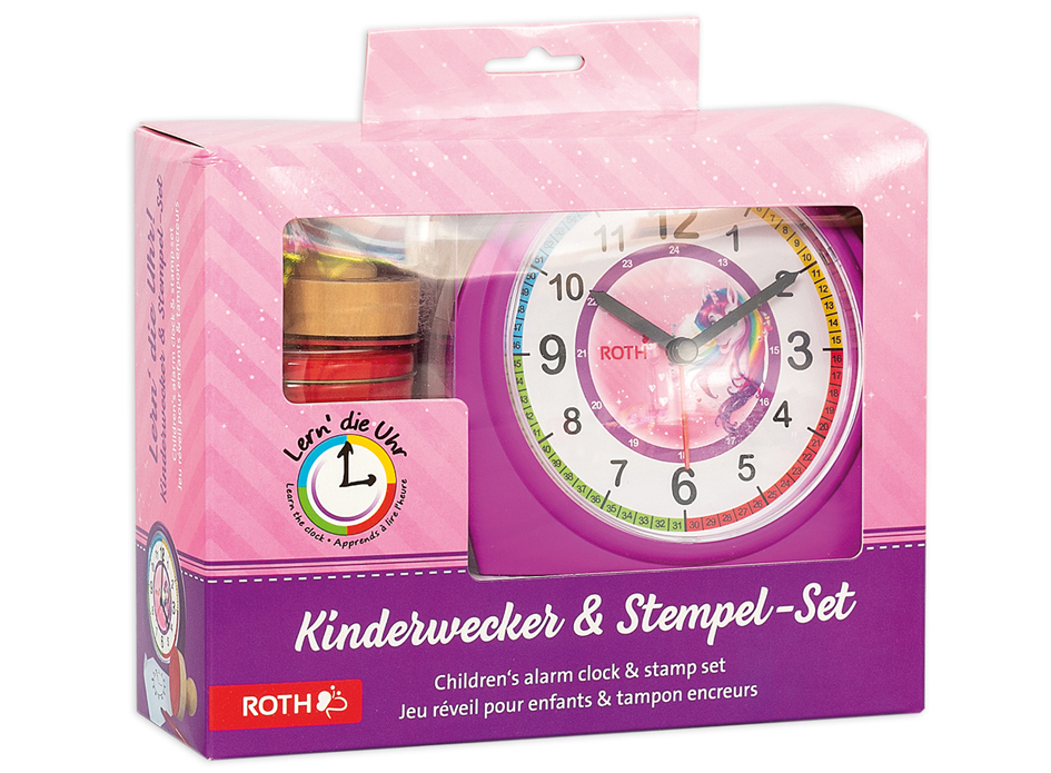 Réveil pour enfants & tampon, kit "Licorne"