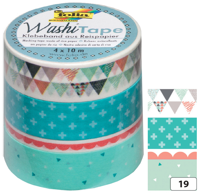 folia Rubans autocollants déco Washi-Tape PASTEL
