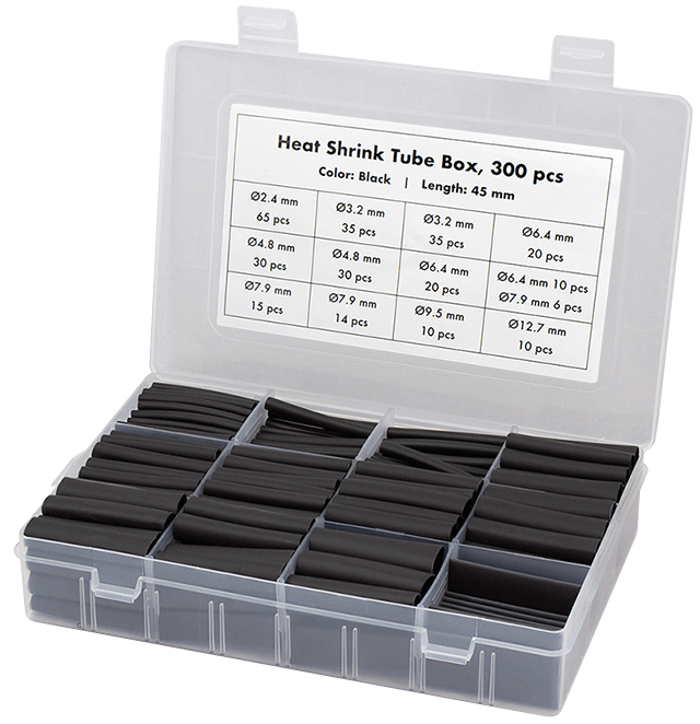 LogiLink Set de gaines thermorétractables, 300 pièces, noir