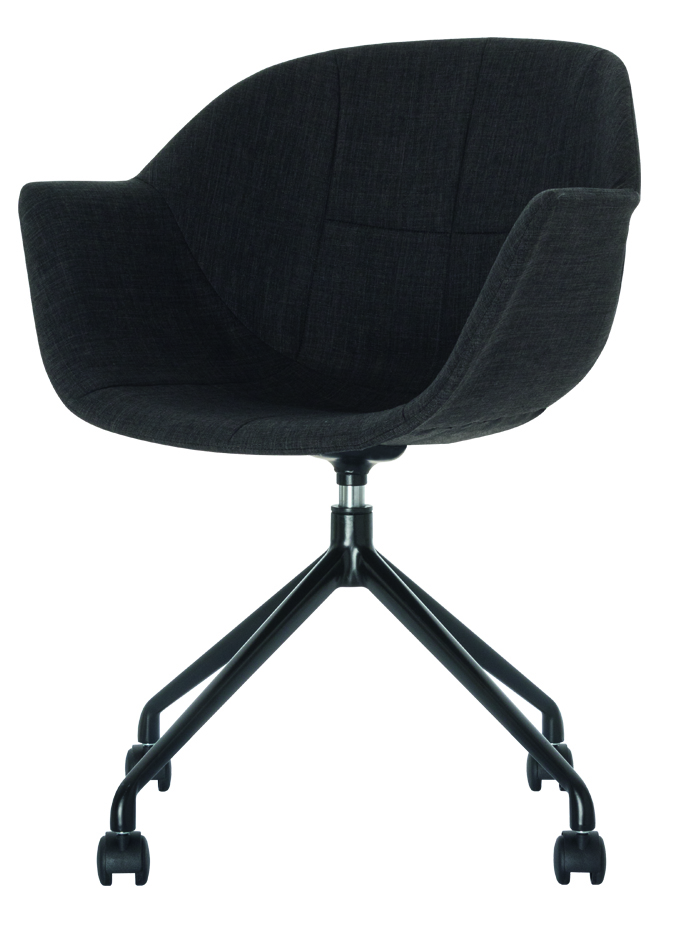 PAPERFLOW Chaise visiteur GANT, set de 2, anthracite / noir