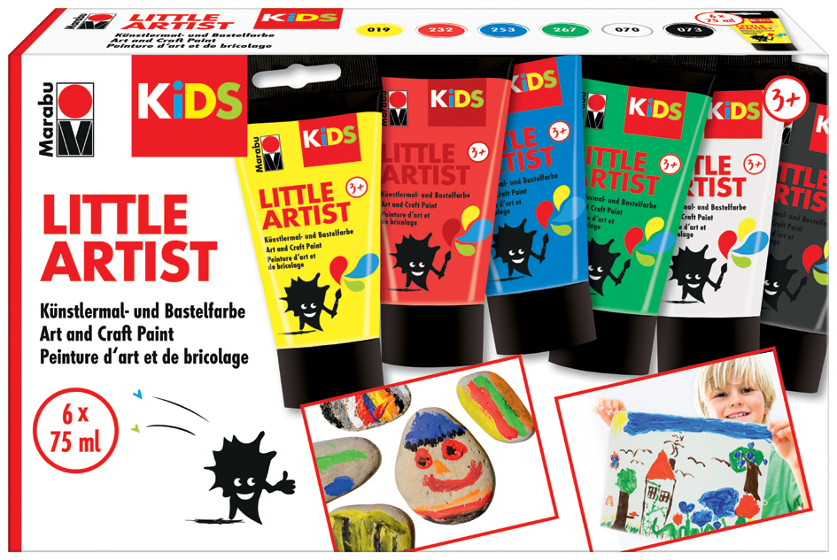 Marabu KiDS Gouache pour enfants Little Artist, 75 ml, set