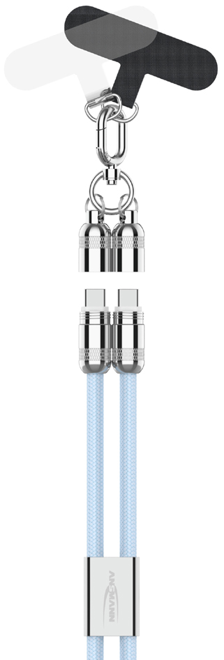 ANSMANN Bandoulière/câble pour smartphone, USB-C, bleu