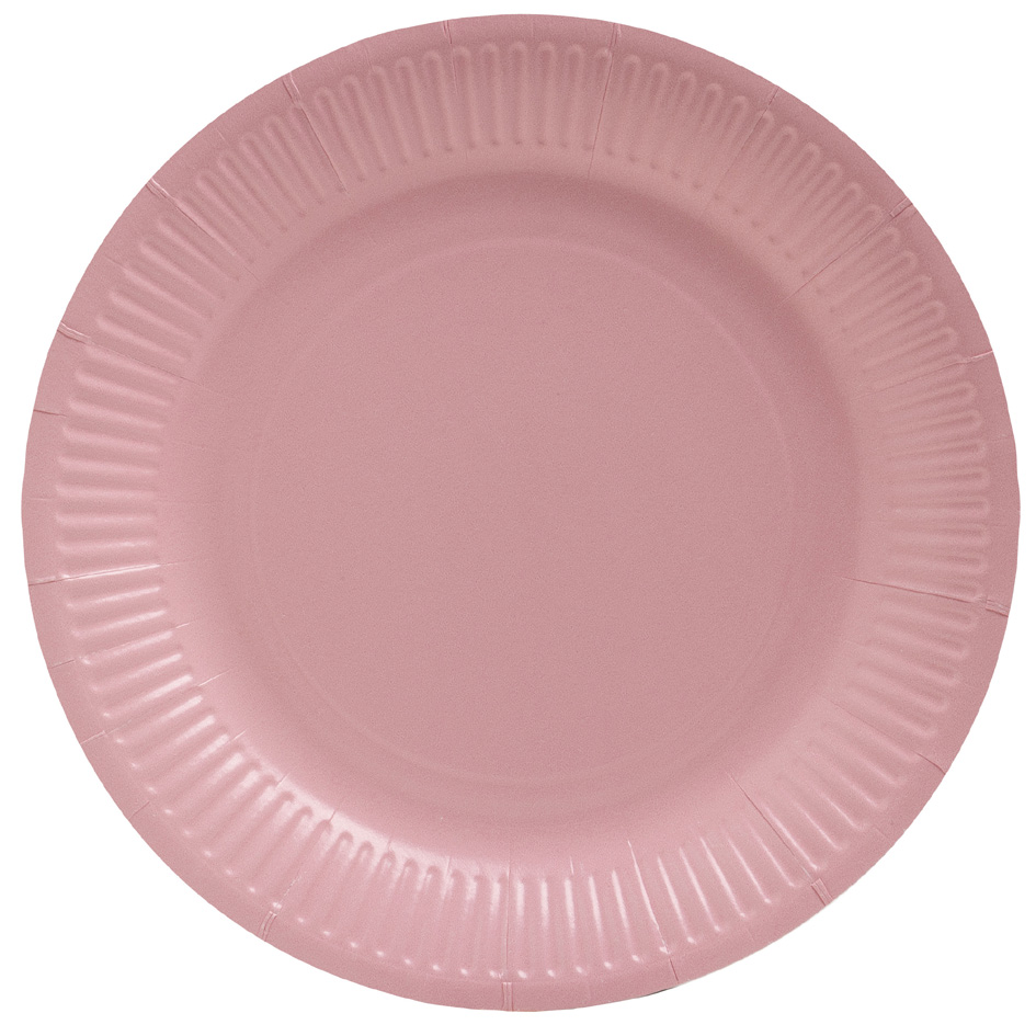 PROnappe Assiette en carton, rond, 230 mm, rose