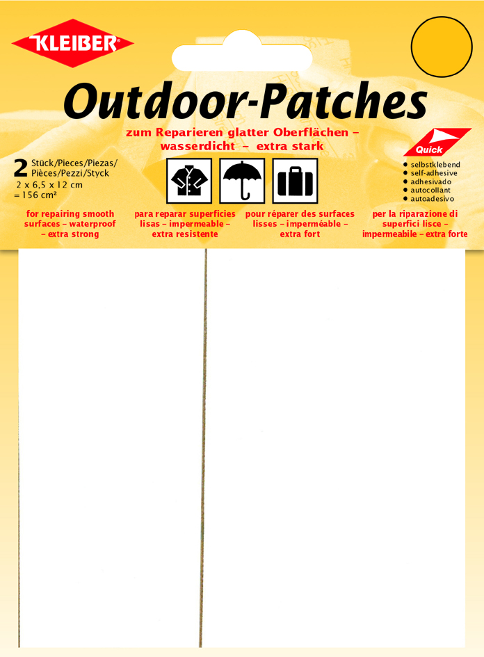 KLEIBER Patch d'extérieur, autocollant, 65 x 120 mm, blanc