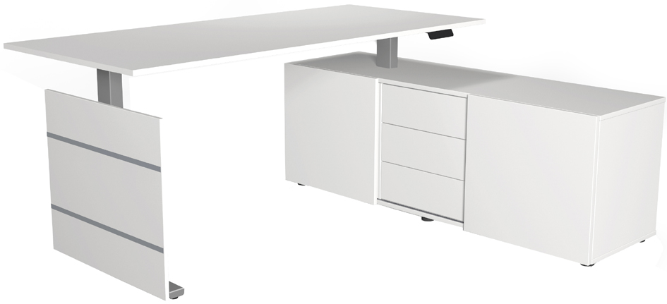 Poste de travail complet "Move 3 tube", blanc