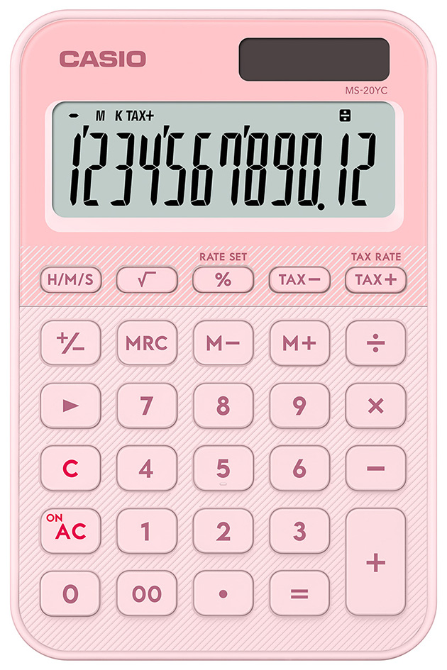 CASIO Calculatrice de bureau MS-20YC-LP, rose