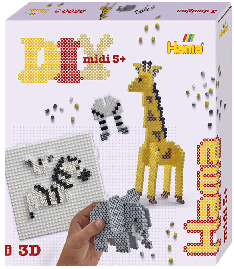 Hama Perles à repasser midi 'Safari', coffret cadeau, 3D