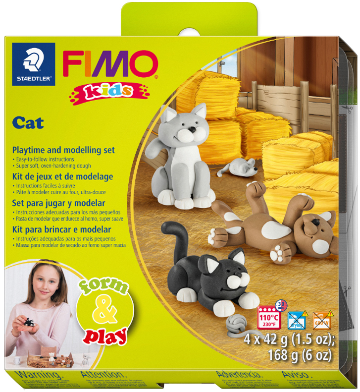 FIMO kids Kit de modelage Form & Play 'Cat', niveau 2