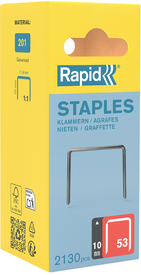 Rapid Agrafe fil fin no. 53, 10 mm, petit paquet