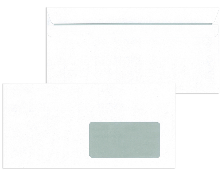 MAILmedia enveloppes, format DL, autocollant, avec fenêtre