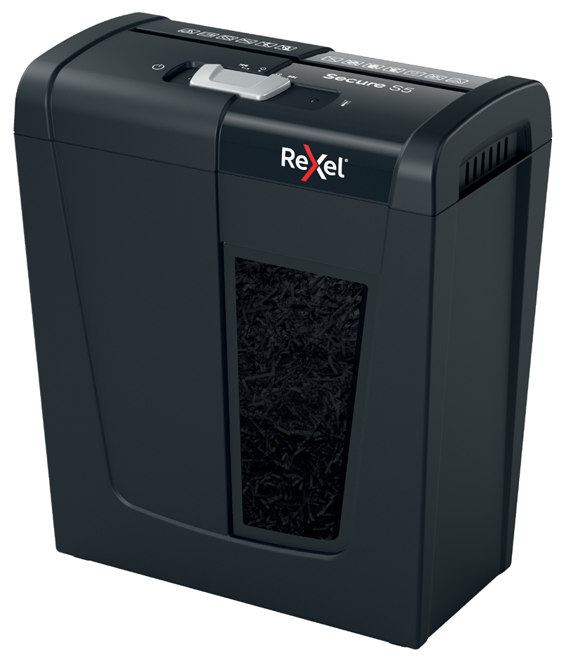 Rexel Destructeur de documents Secure S5, bandes 6 mm, noir