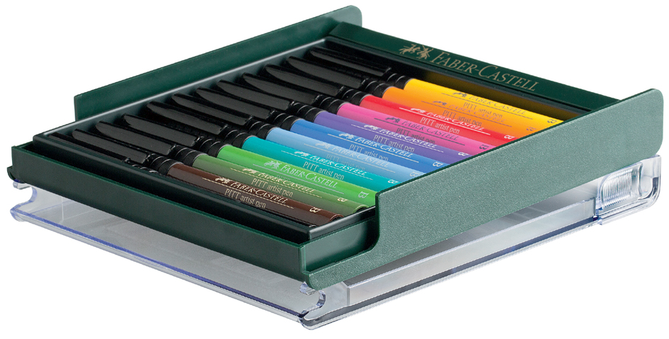 Feutre PITT artist pen, étui de 12 couleurs de base