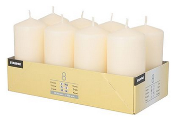 STARPAK Bougie cylindrique, diamètre: 50 mm, crème