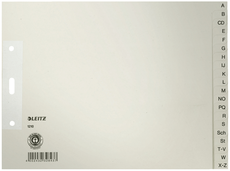 Intercalaires carte, alphabétique