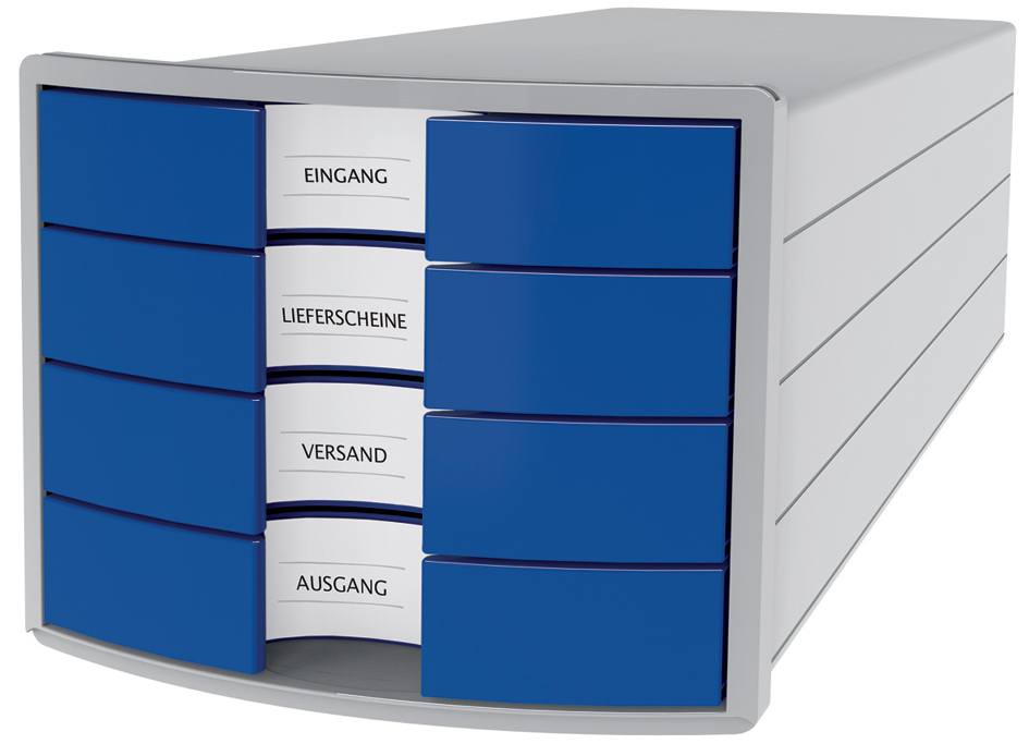 HAN Module de classement IMPULS 2.0, 4 tiroirs, gris/bleu
