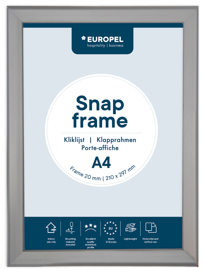 EUROPEL Cadre porte-affiche premium, A3, 20 mm, argent
