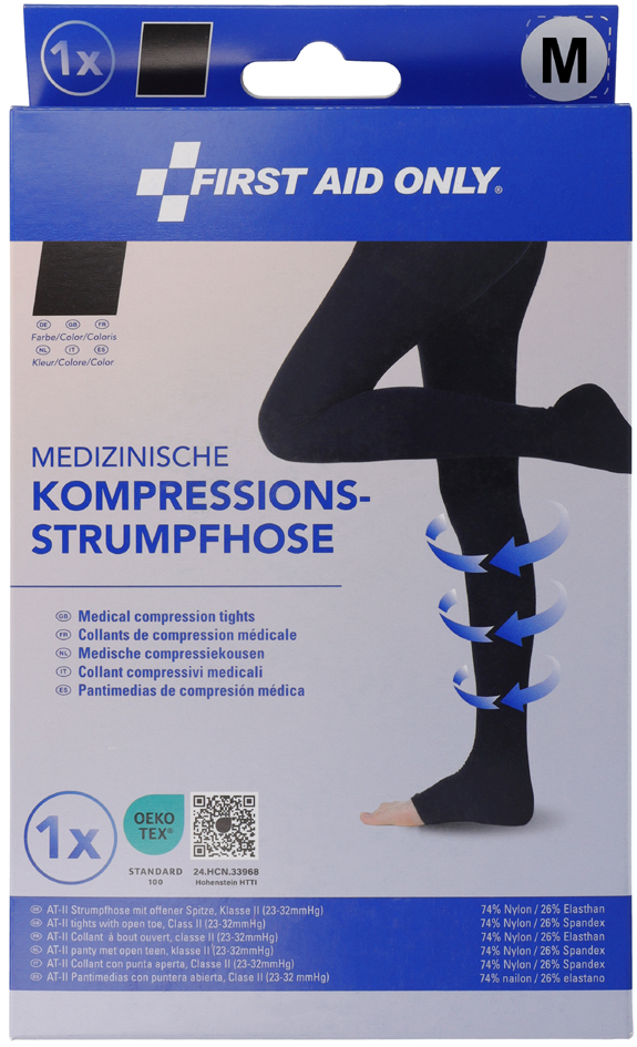 FIRST AID ONLY Collants de contention, M, noir