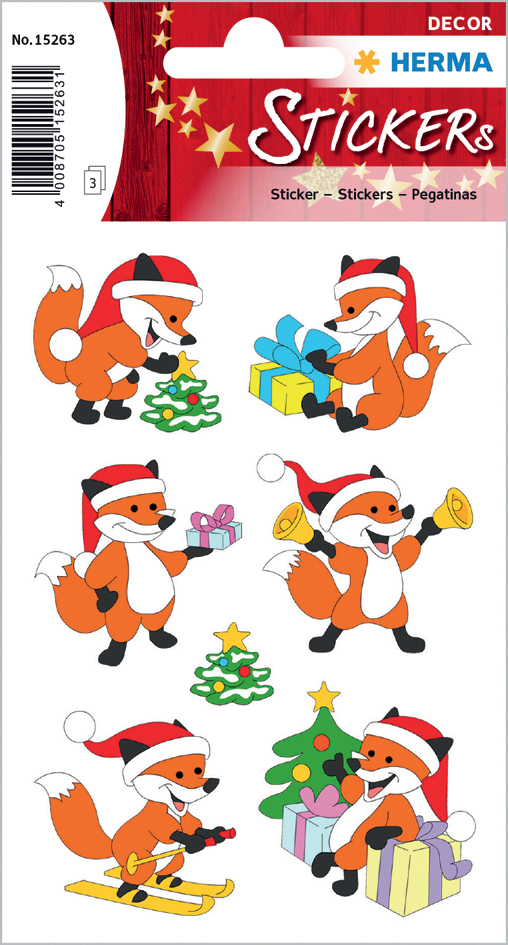 HERMA Sticker de Noël DECOR 'Renard de Noël'