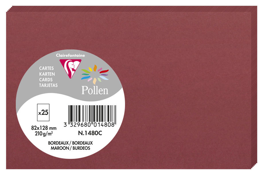 Pollen by Clairefontaine Carte 82 x 128 mm, bordeaux