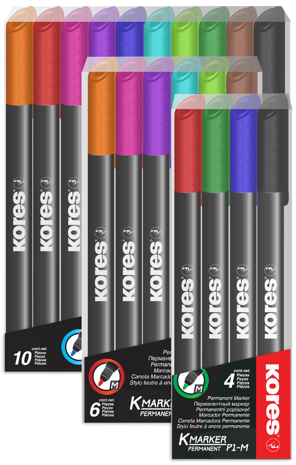 Kores Marqueur permanent 'K MARKER FINE', M, assorti