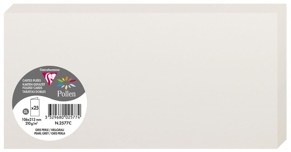 Pollen by Clairefontaine Carte double DL, gris perle