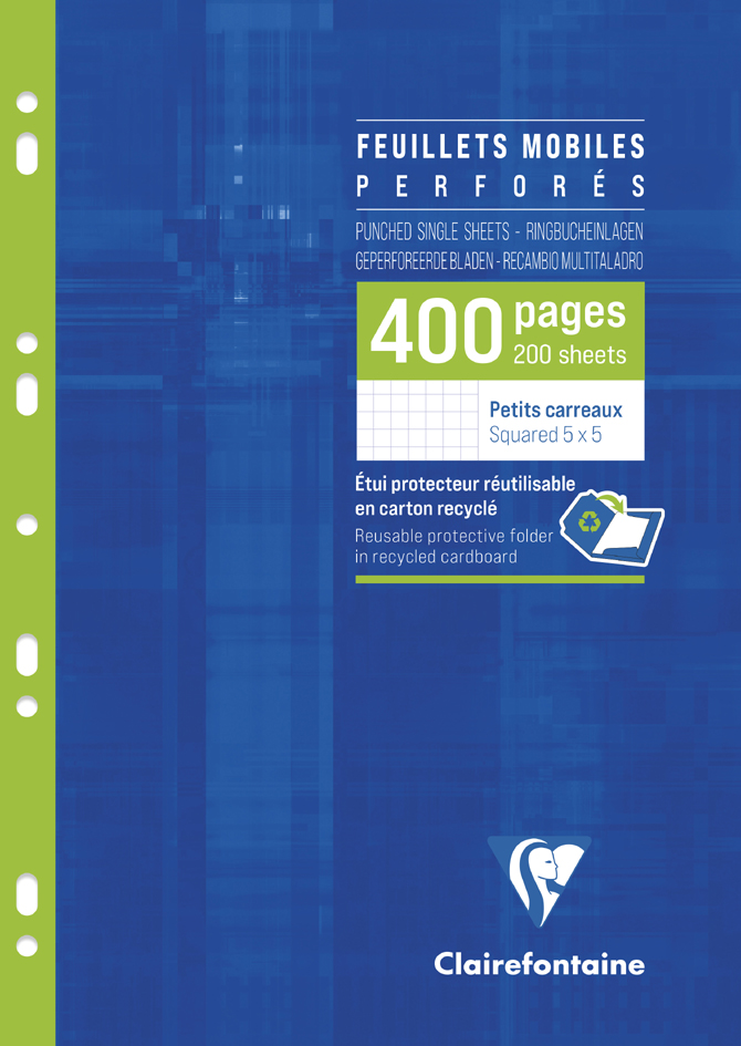 Visuel de référence: Feuillets mobiles perforés, A4, 400 pages