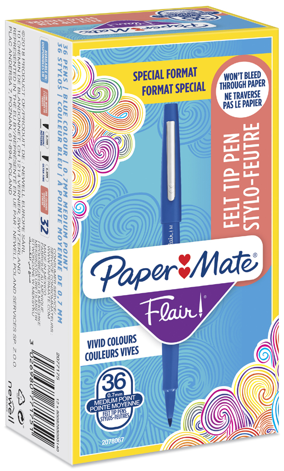 Paper:Mate Stylo feutre Flair Original, Value Pack, bleu
