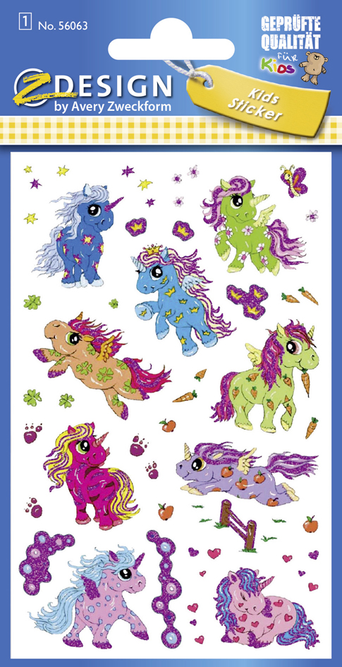 ZDesign KIDS Sticker glitter 'licorne', coloré